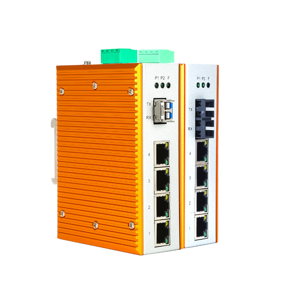 RS605G工业级千兆1光4电交直流110/220V光电收发器