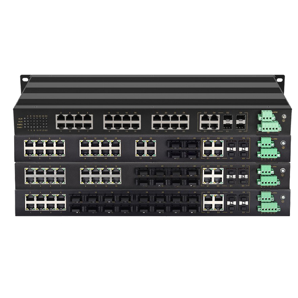 RS228工业级4千兆24百兆机架式交直流220V以太网交换机